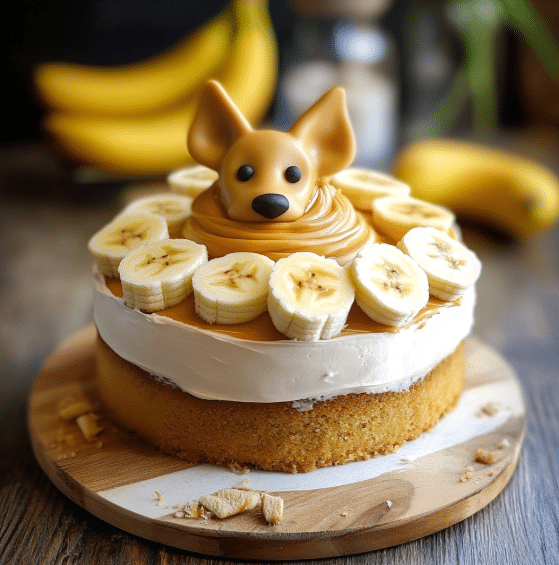Peanut Butter and Banana Dog Cake