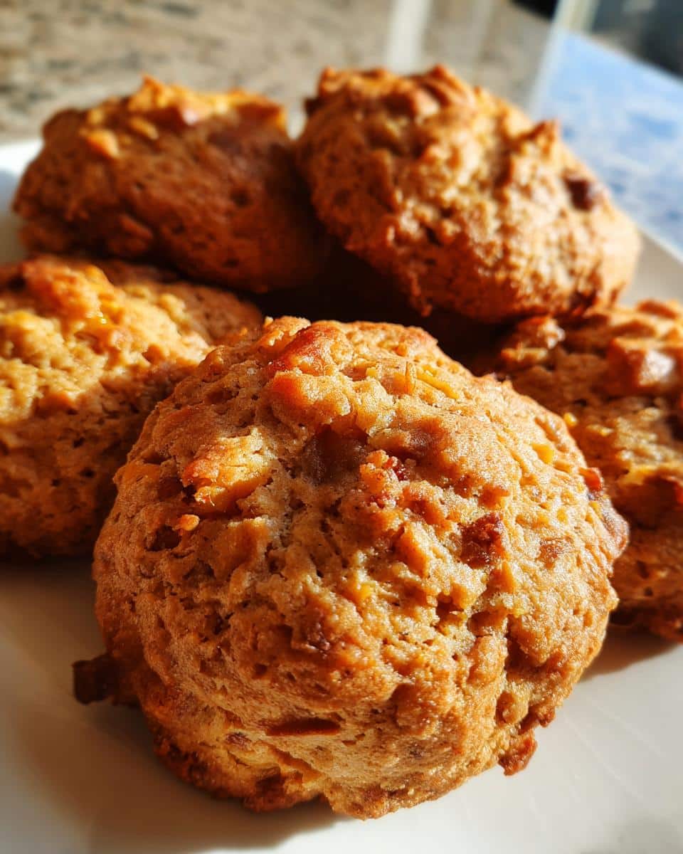 A pile of freshly baked Bacon Cheese Dog Cookies, perfect for your furry friend.