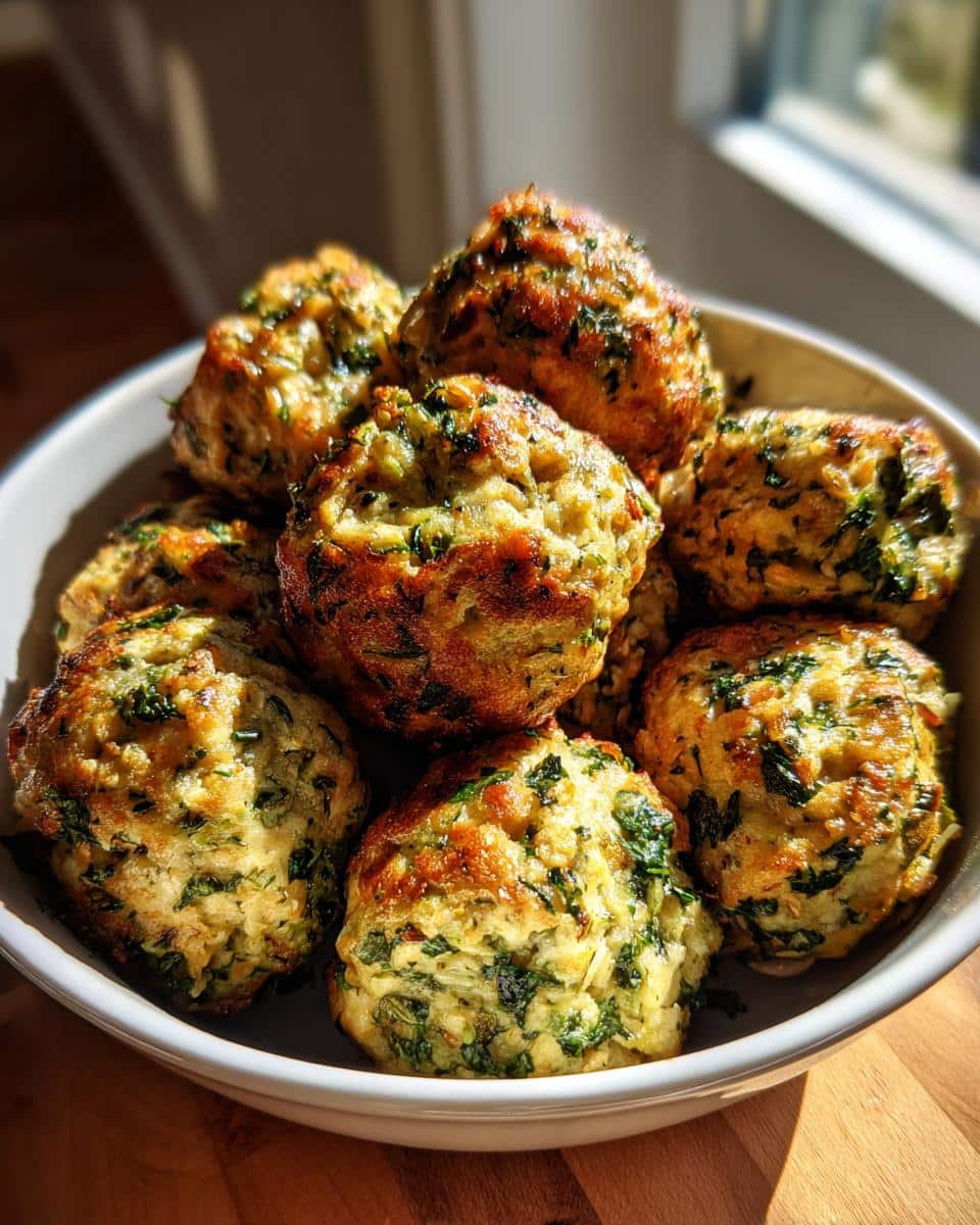 A bowl filled with homemade Chicken & Kale Meatballs – Recipe for Dogs, ready to be served as a tasty treat.