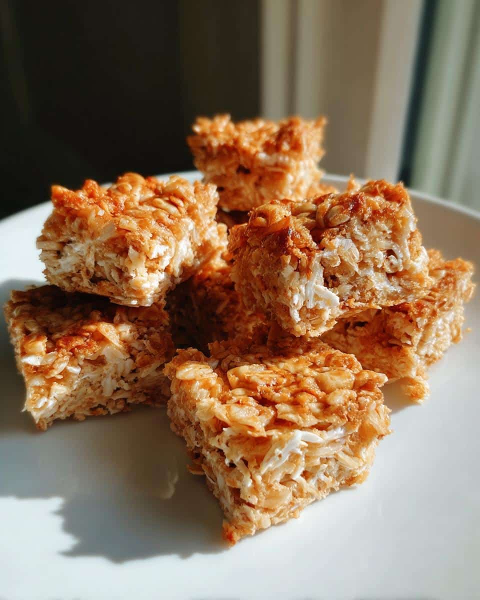 A stack of homemade Chicken and Rice Dog Treats on a white plate, ready to be enjoyed by your furry friend.