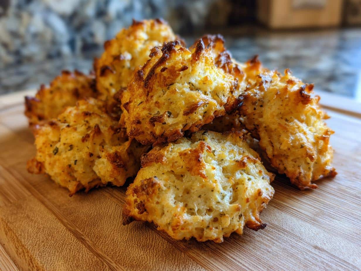 Pile of freshly baked Cucumber Yogurt Dog Treats on a wooden board, ready to serve.