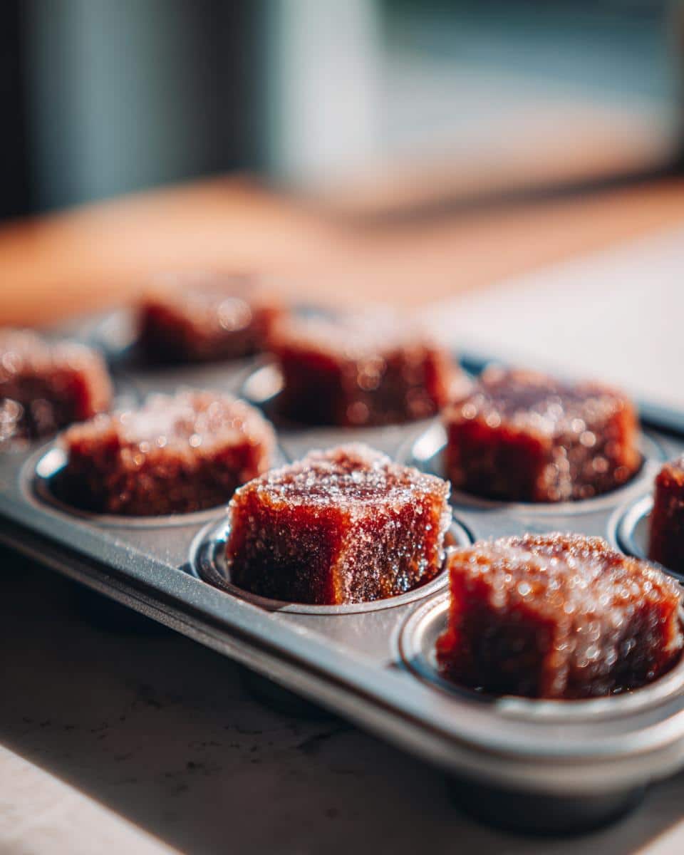 Close-up of homemade Frozen Banana Dog Treat Recipes in a muffin tin, ready to serve.