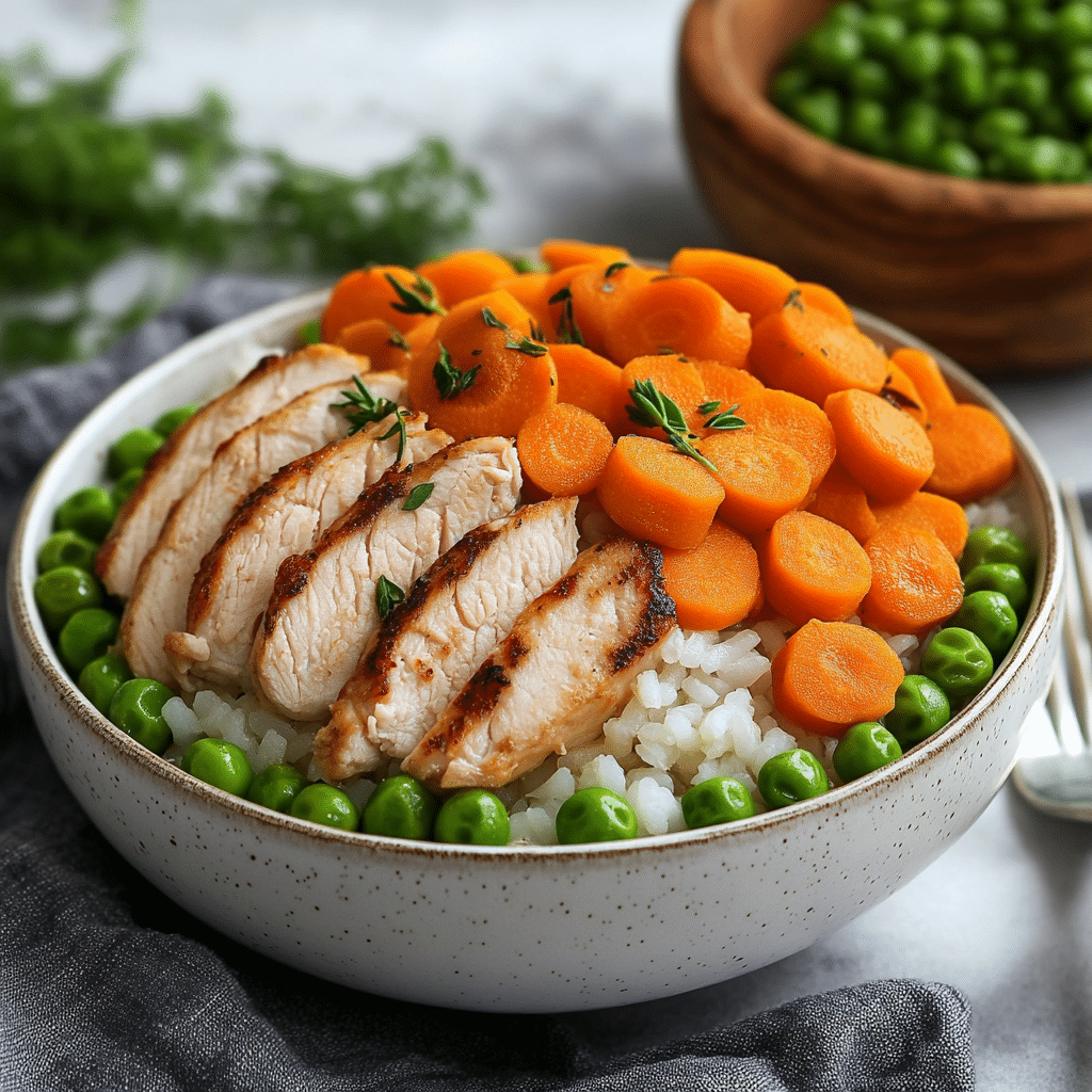 Chicken Rice with Carrots Peas and Pumpkin for Dogs