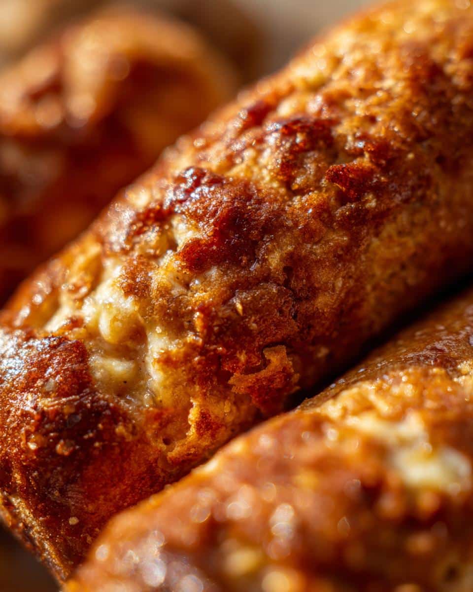 A close-up of freshly baked Peanut Butter Banana Dog Treats, showing their golden-brown texture.