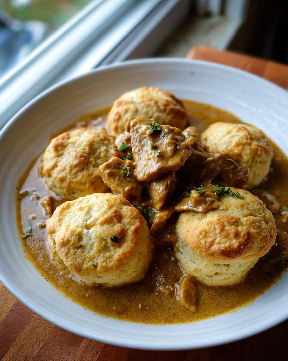 A bowl of Peanut Butter Chicken Broth Dog Biscuits, featuring biscuits and chicken in broth.