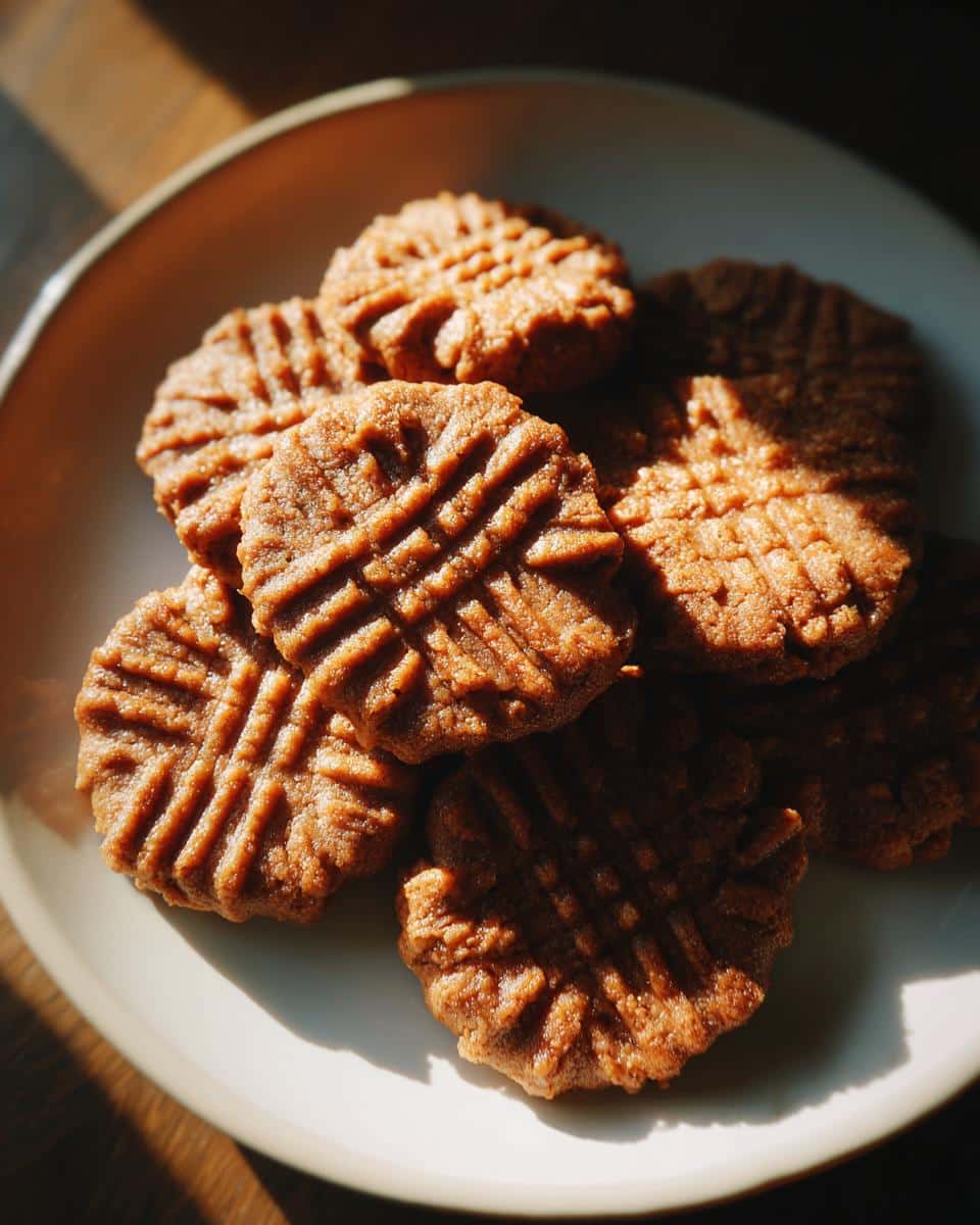 A pile of homemade Peanut Butter Dog Treats on a plate, ready to be enjoyed.