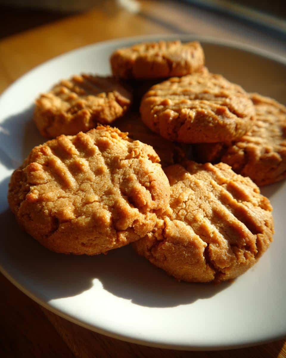 A plate of freshly baked Peanut Butter Honey Dog Treats, perfect for your furry friend.