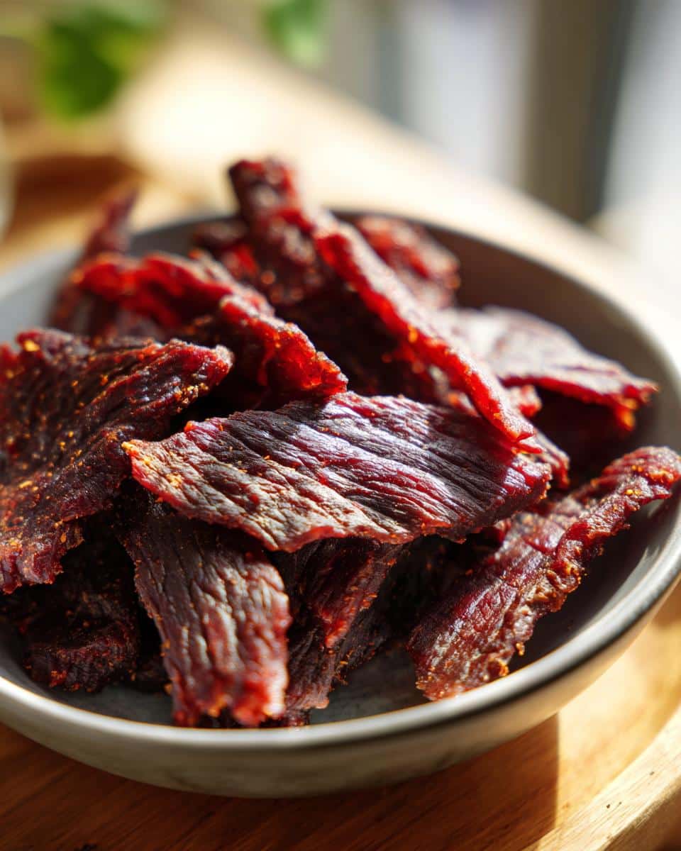 Close-up of raw beef pieces in a bowl, prepared for a Raw Beef & Carrot Dog Food Recipe.