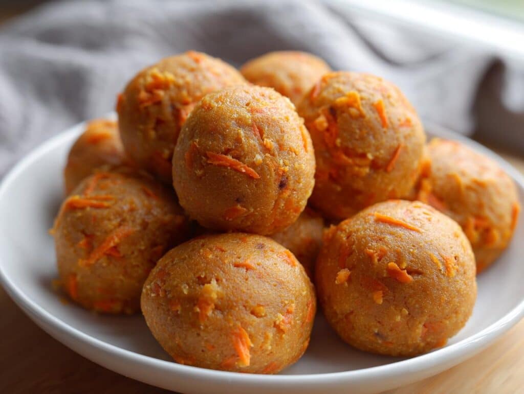 A plate of homemade Soft Carrot Peanut Butter Dog Treats, perfect for your furry friend.