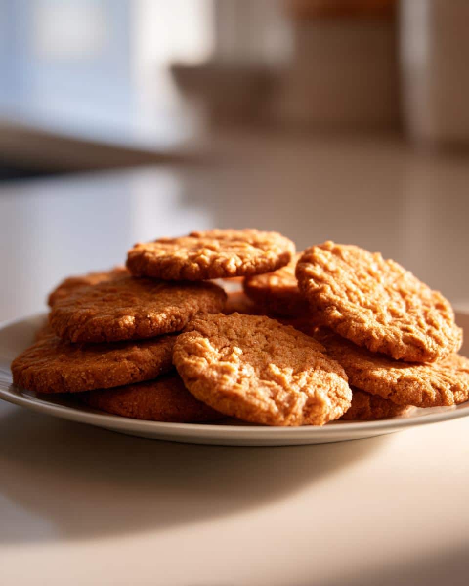 A plate piled high with homemade 3-Ingredient Sweet Potato Dog Cookies, ready to be enjoyed.
