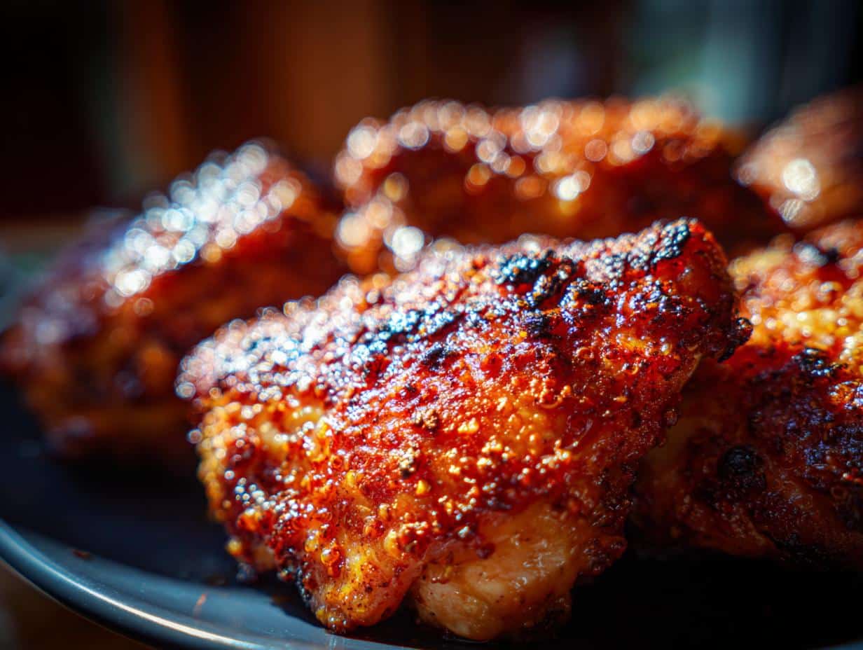 Close-up of cooked chicken pieces, part of a 15-Minute Chicken & Quinoa Dog Meal recipe.