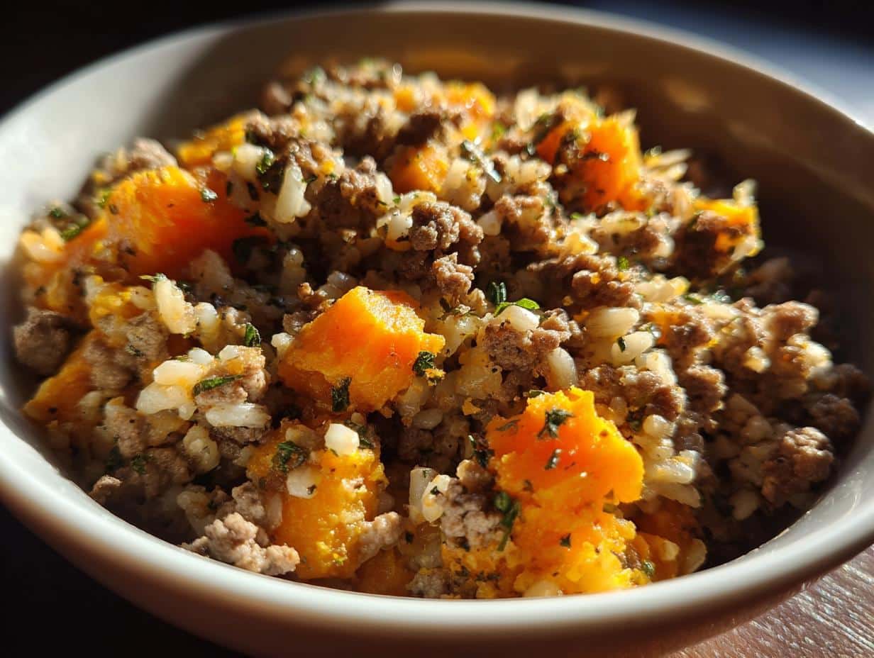 Amazing 1-Bowl Balanced Beef & Pumpkin Dog Recipe