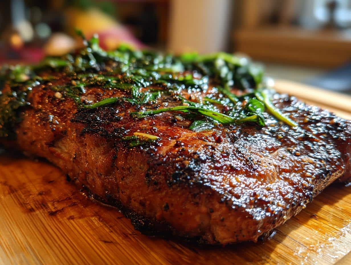 Close-up of Beef & Spinach Endurance Dog Recipe, showcasing the cooked beef and spinach.