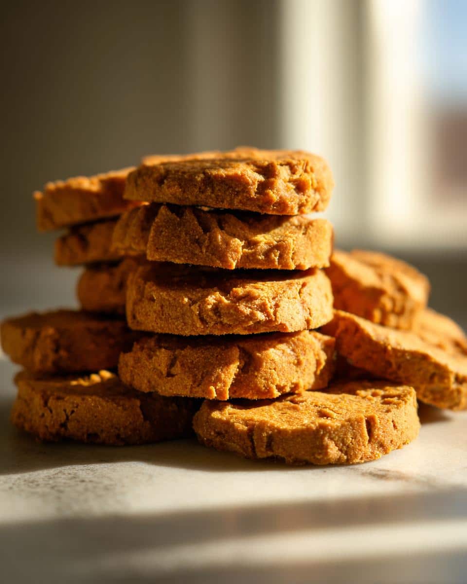 A stack of homemade treats made with the Best Vet-Approved Chicken Liver Dog Recipe.