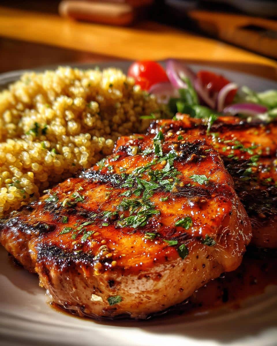 A plated 15-Minute Chicken & Quinoa Dog Meal, featuring grilled chicken, quinoa, and fresh vegetables.