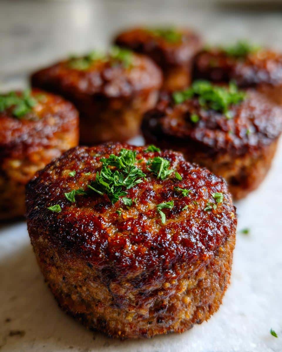 Several mini meatloaf dog food portions, garnished with parsley, ideal for small breeds.