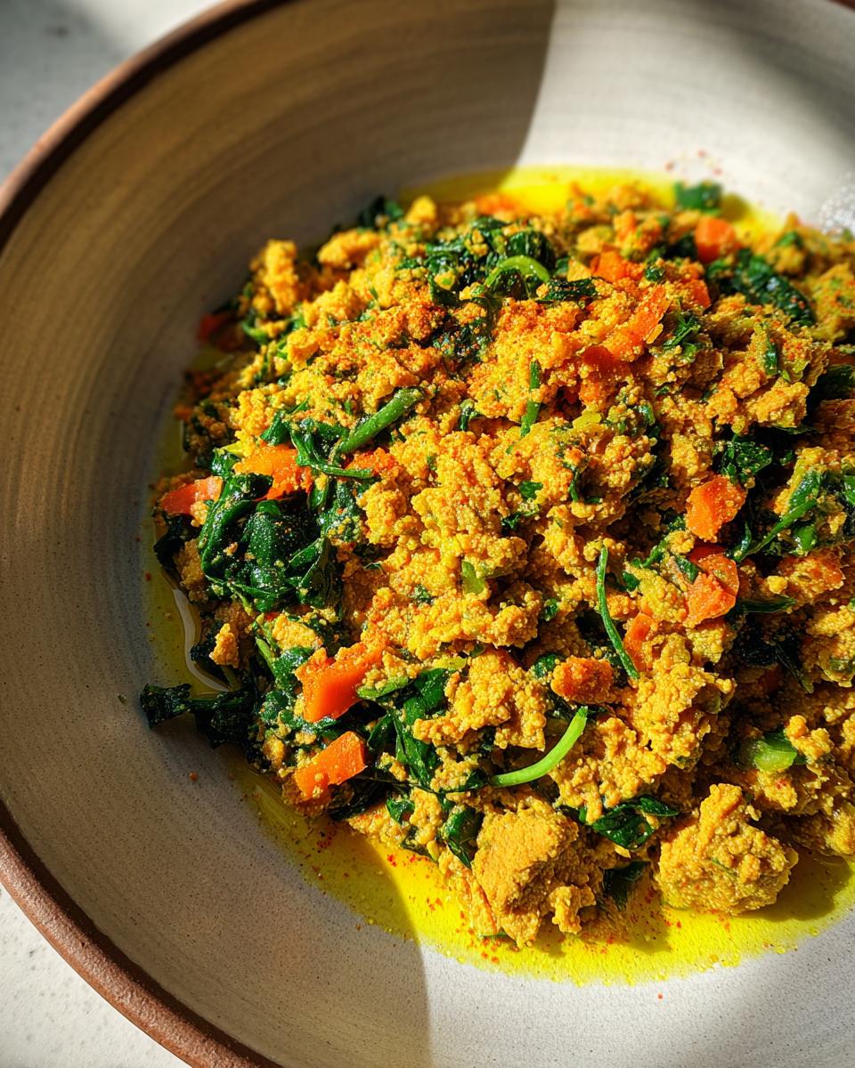 Close-up of a Raw Chicken & Spinach Dog Food Bowl, featuring chicken, spinach, and carrots in a ceramic bowl.
