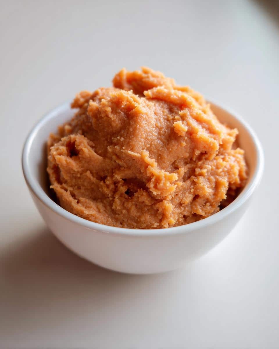 A bowl of soft chicken liver & veggie puppy meal, ready to serve. Healthy and nutritious food for puppies.