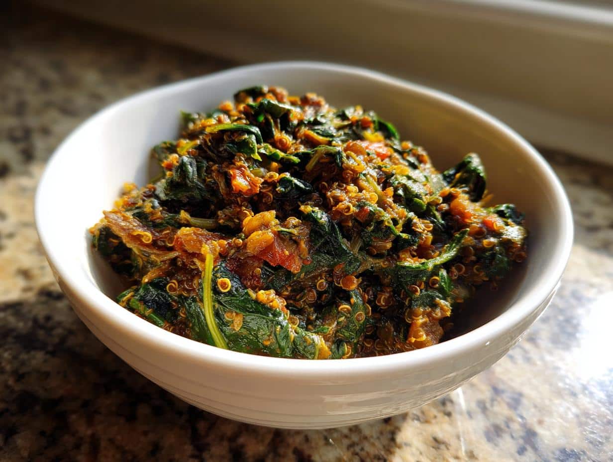 30 Minute Dehydrated Sardine, Quinoa & Spinach Stew