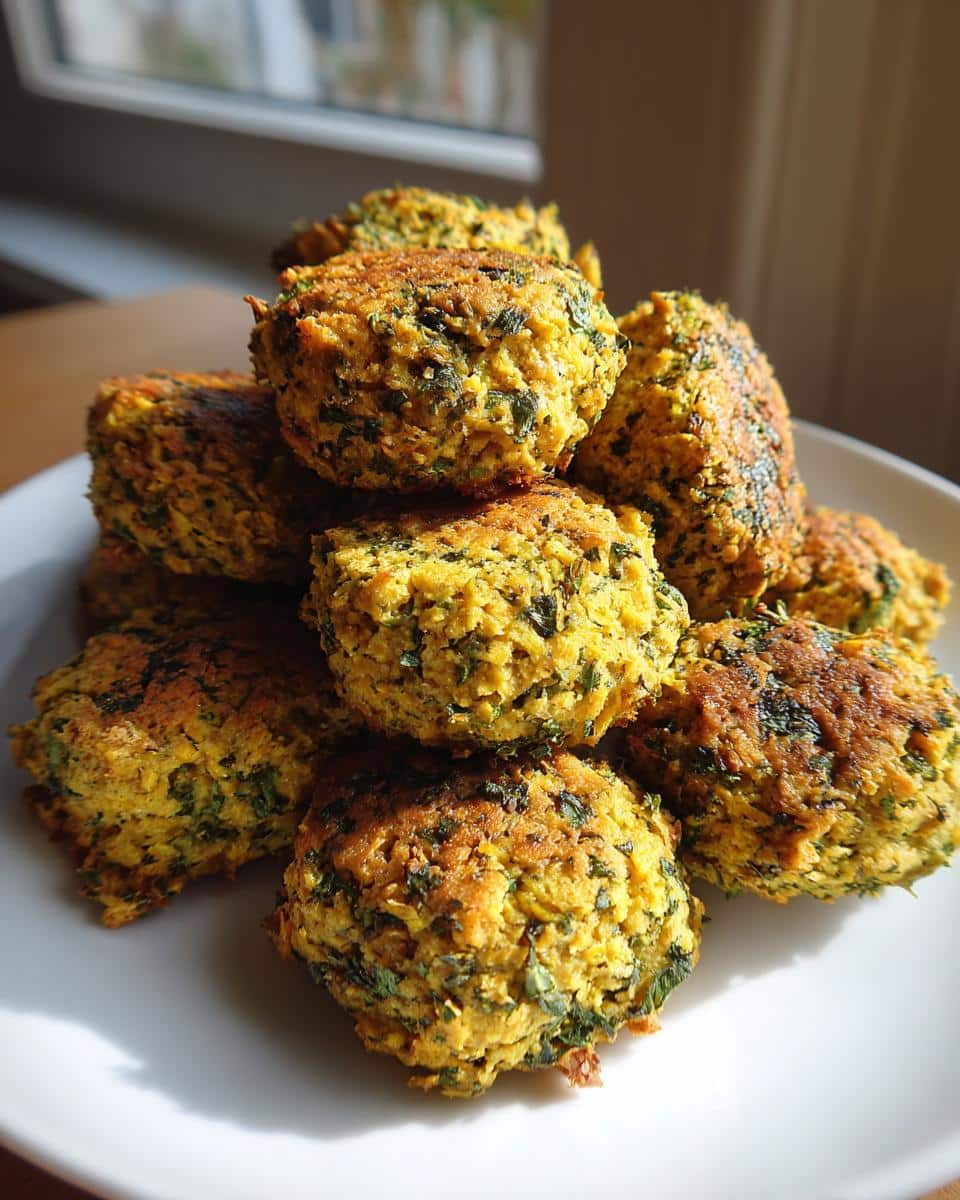 A stack of golden-brown, herb-flecked Parsley Mint Teeth Cleaner Treats served on a white plate.