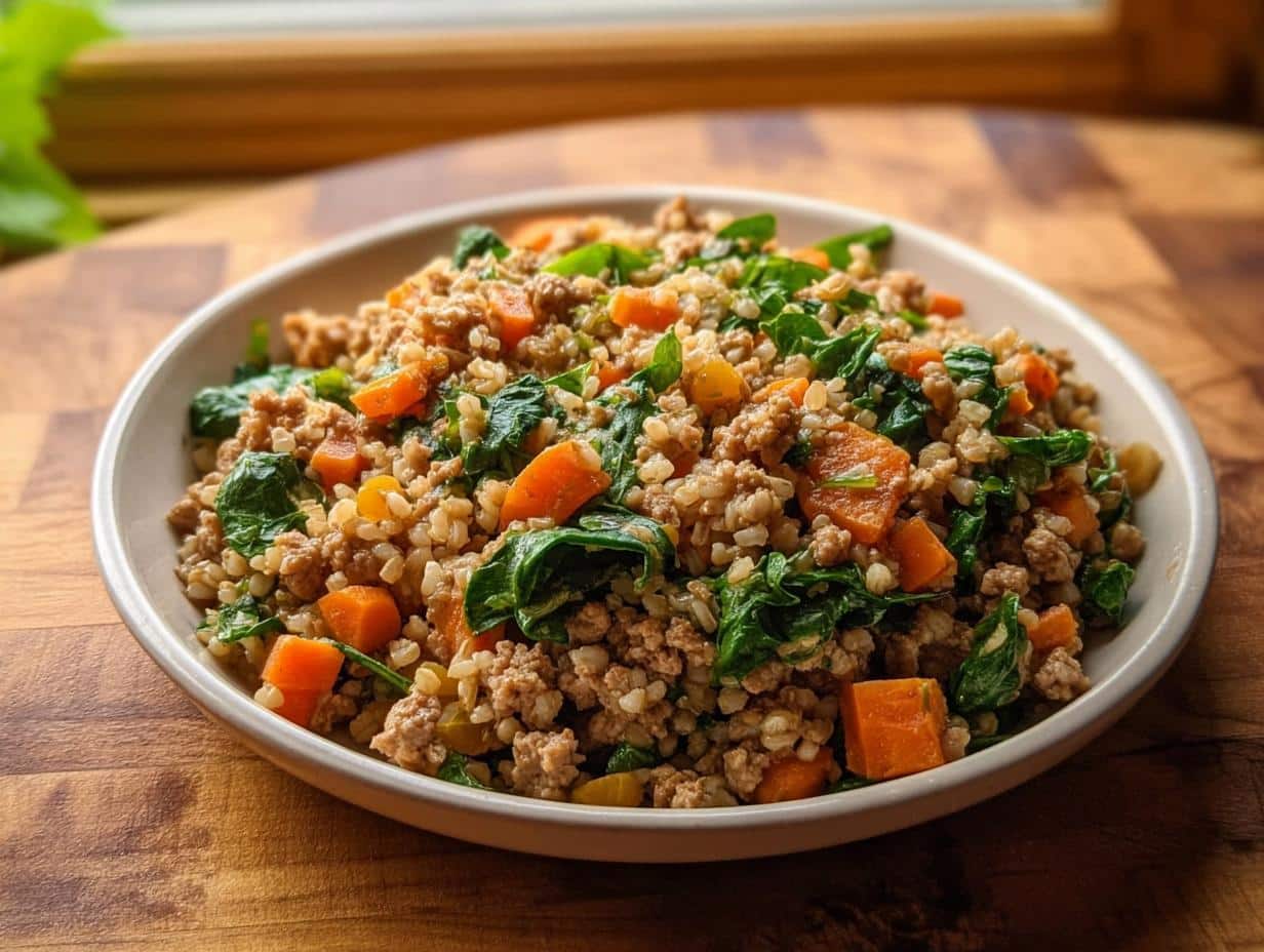 Great Turkey, Rice & Spinach Homemade Dog Food (Large Dogs)